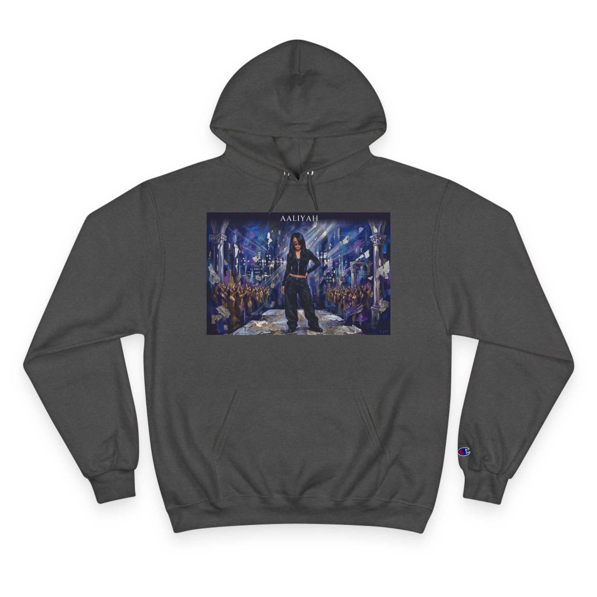 Champion Hoodie — Urban Nightscape Streetwear Hoodie with Bold City Graphic
