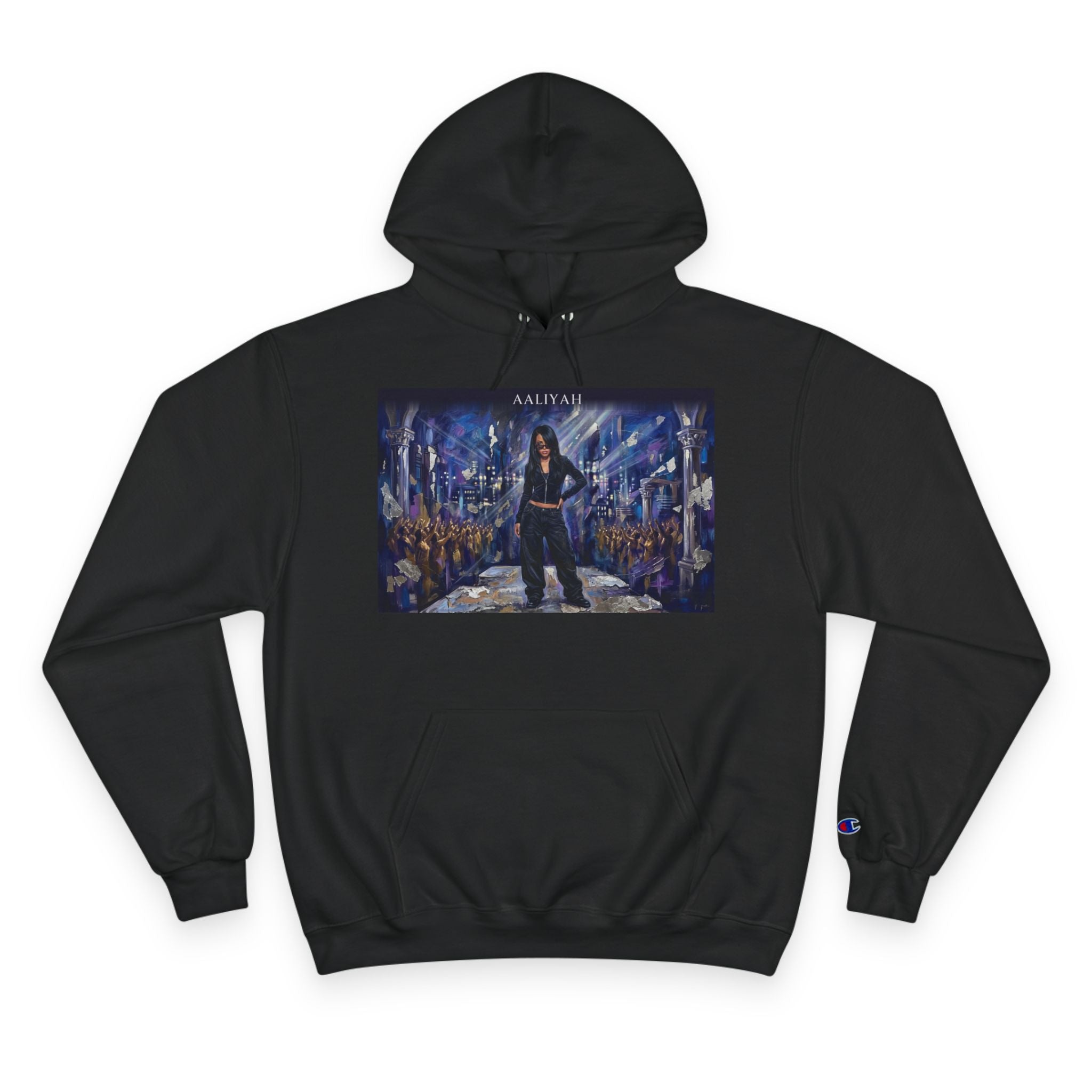 Champion Hoodie — Urban Nightscape Streetwear Hoodie with Bold City Graphic