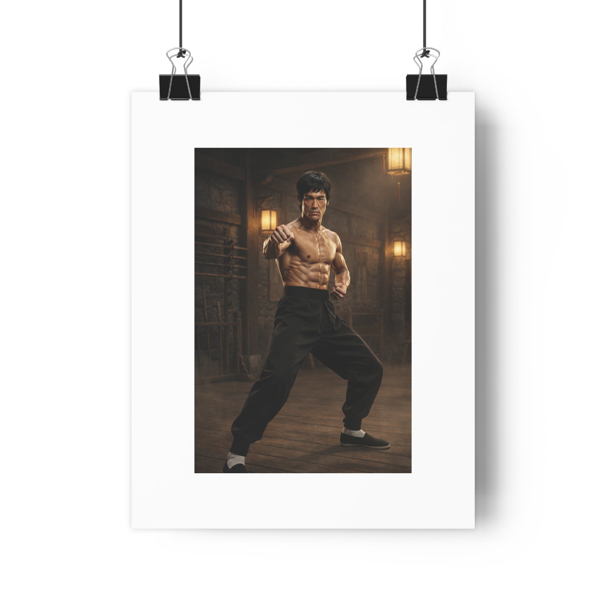 Bruce Lee Martial Arts Poster — Iconic Marchal Pose Wall Art