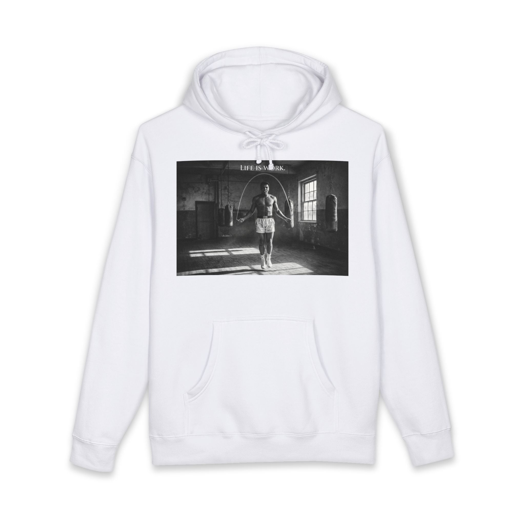 Life is Work Hoodie — Vintage Pinup Street Scene Sweatshirt