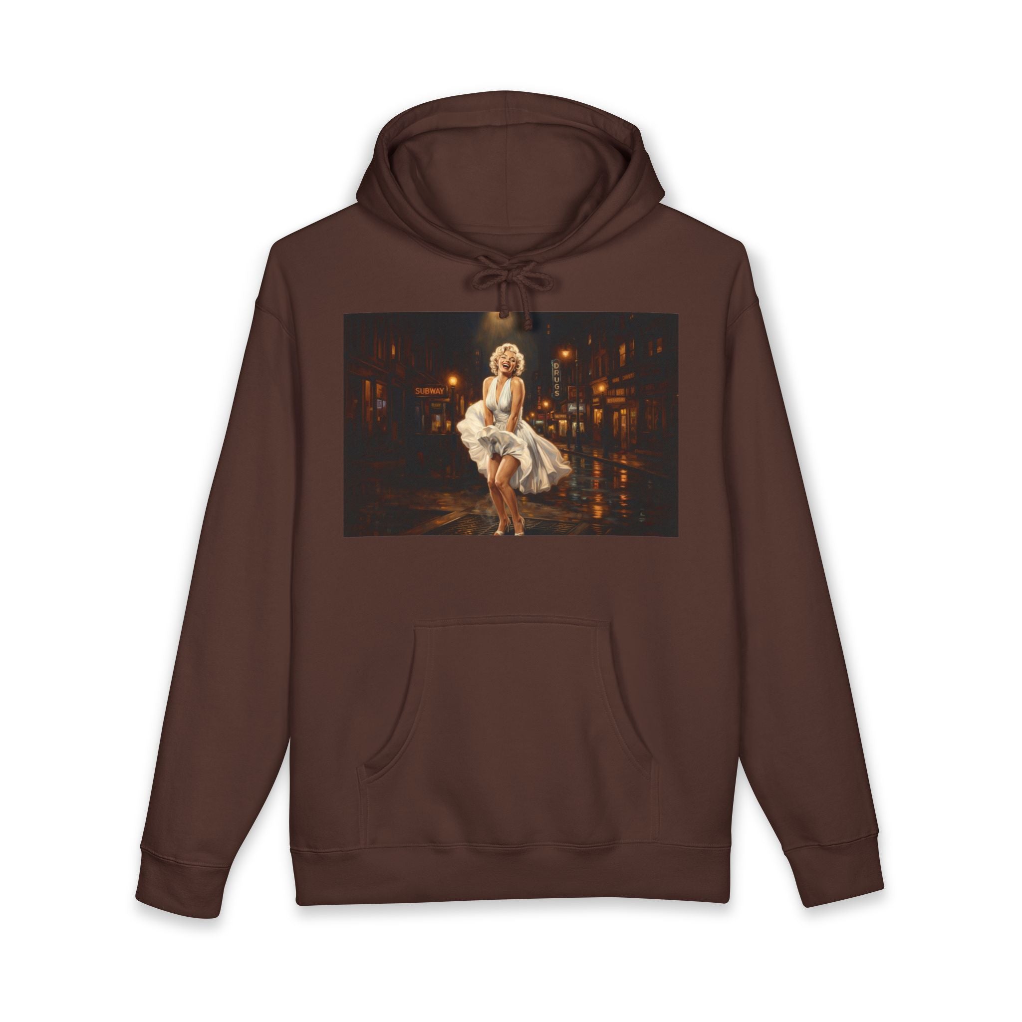 Marilyn-Inspired Retro Night Hoodie — Vintage Pinup Street Scene Sweatshirt