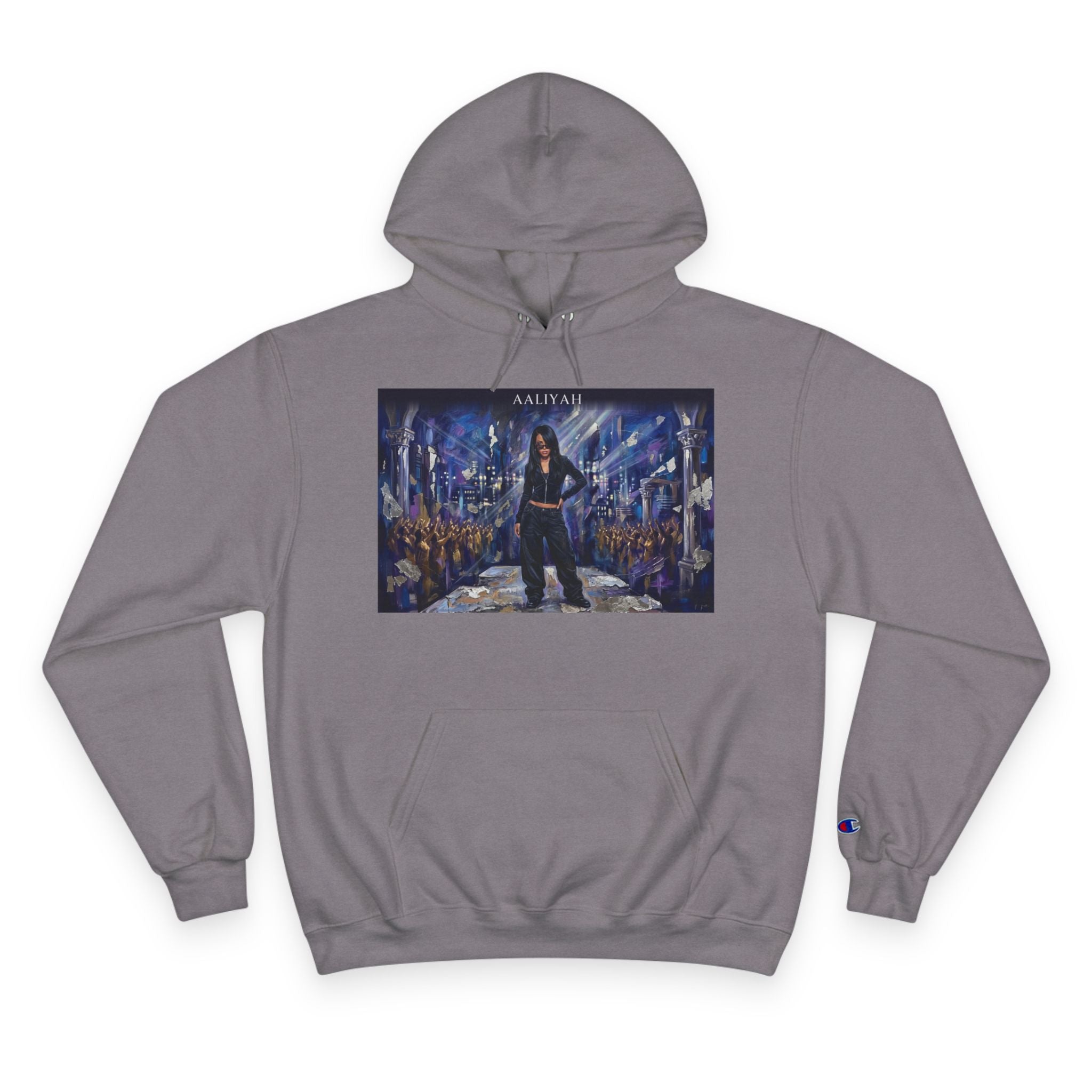 Champion Hoodie — Urban Nightscape Streetwear Hoodie with Bold City Graphic