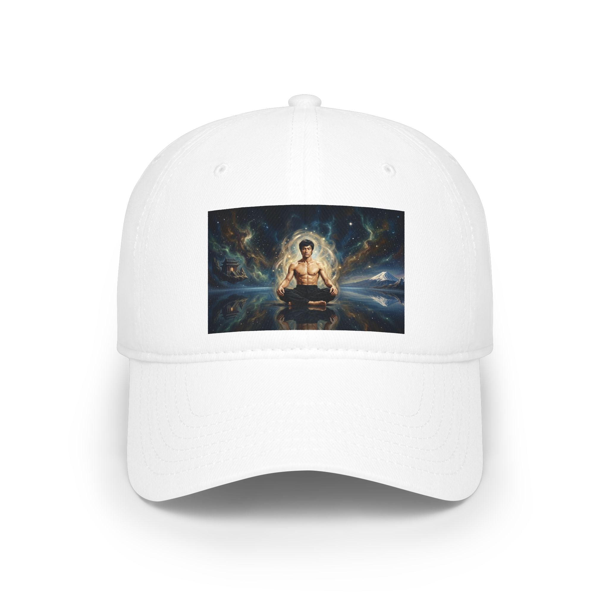 Spiritual Warrior Low Profile Baseball Cap – Meditating Samurai Cosmic Design