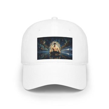 Spiritual Warrior Low Profile Baseball Cap – Meditating Samurai Cosmic Design