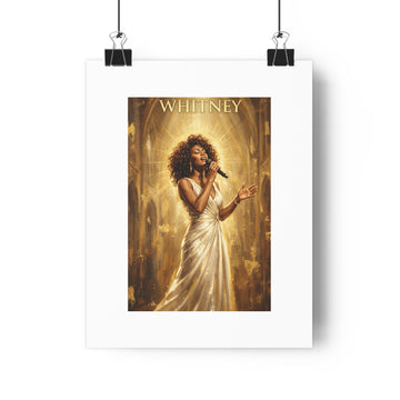 Gold Vocalist Portrait Poster — 'WHITNEY' Inspirational Music Wall Art