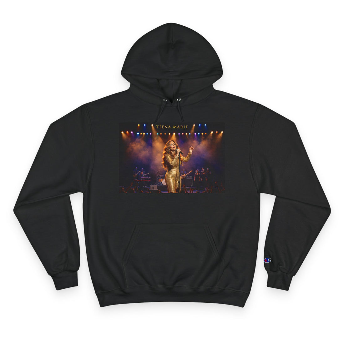 Live Concert Photo Hoodie — Gold Stage Singer Graphic