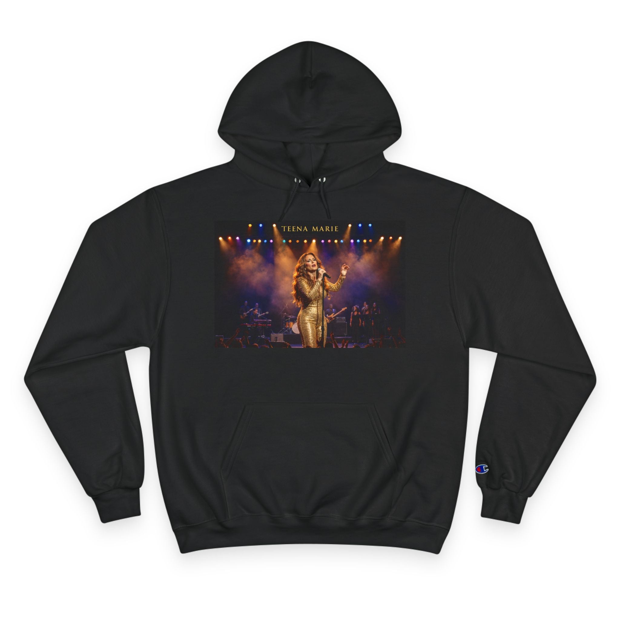 Live Concert Photo Hoodie — Gold Stage Singer Graphic