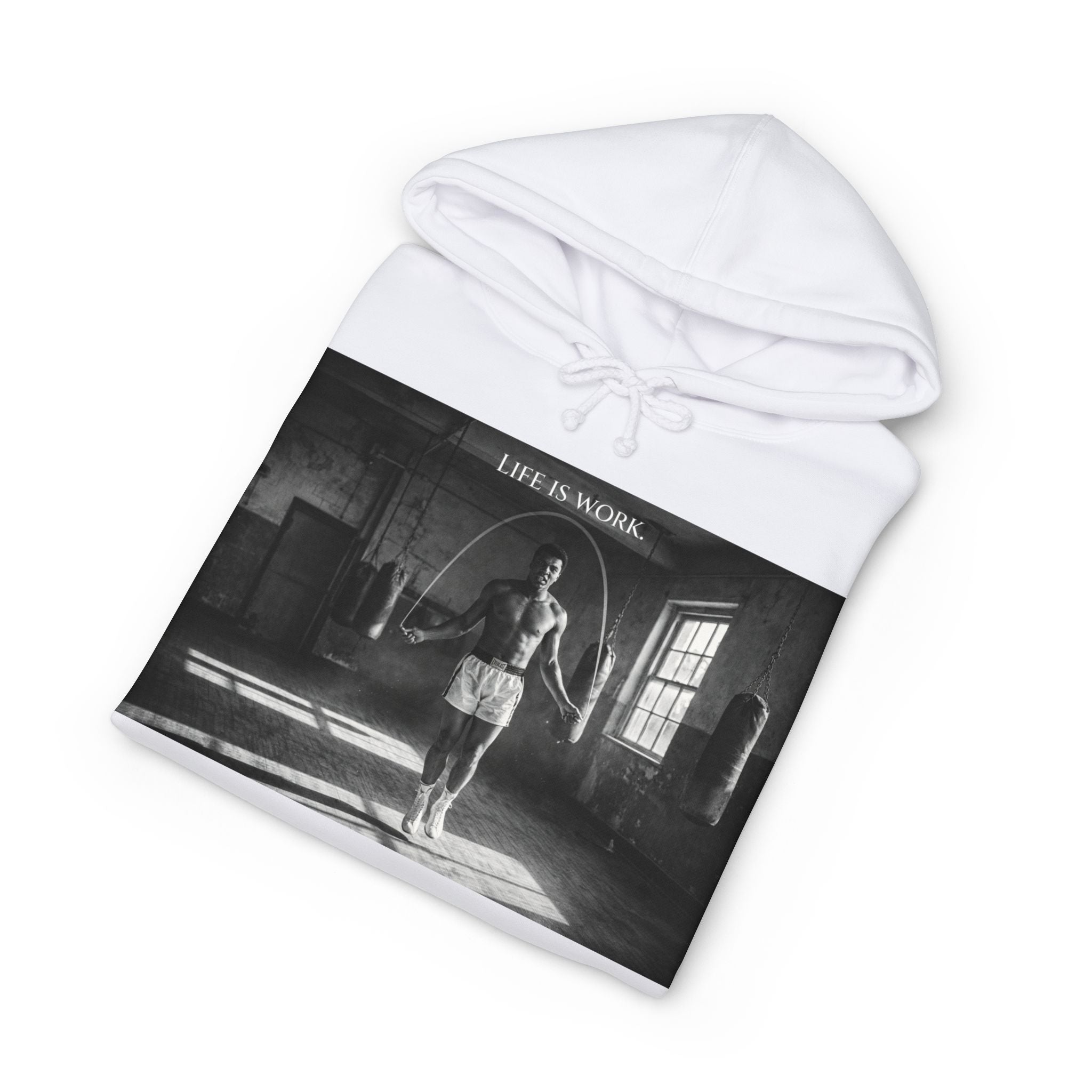 Life is Work Hoodie — Vintage Pinup Street Scene Sweatshirt