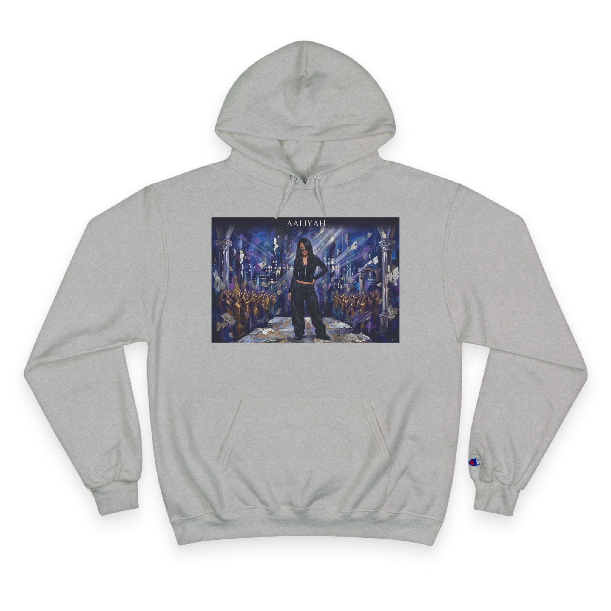 Champion Hoodie — Urban Nightscape Streetwear Hoodie with Bold City Graphic