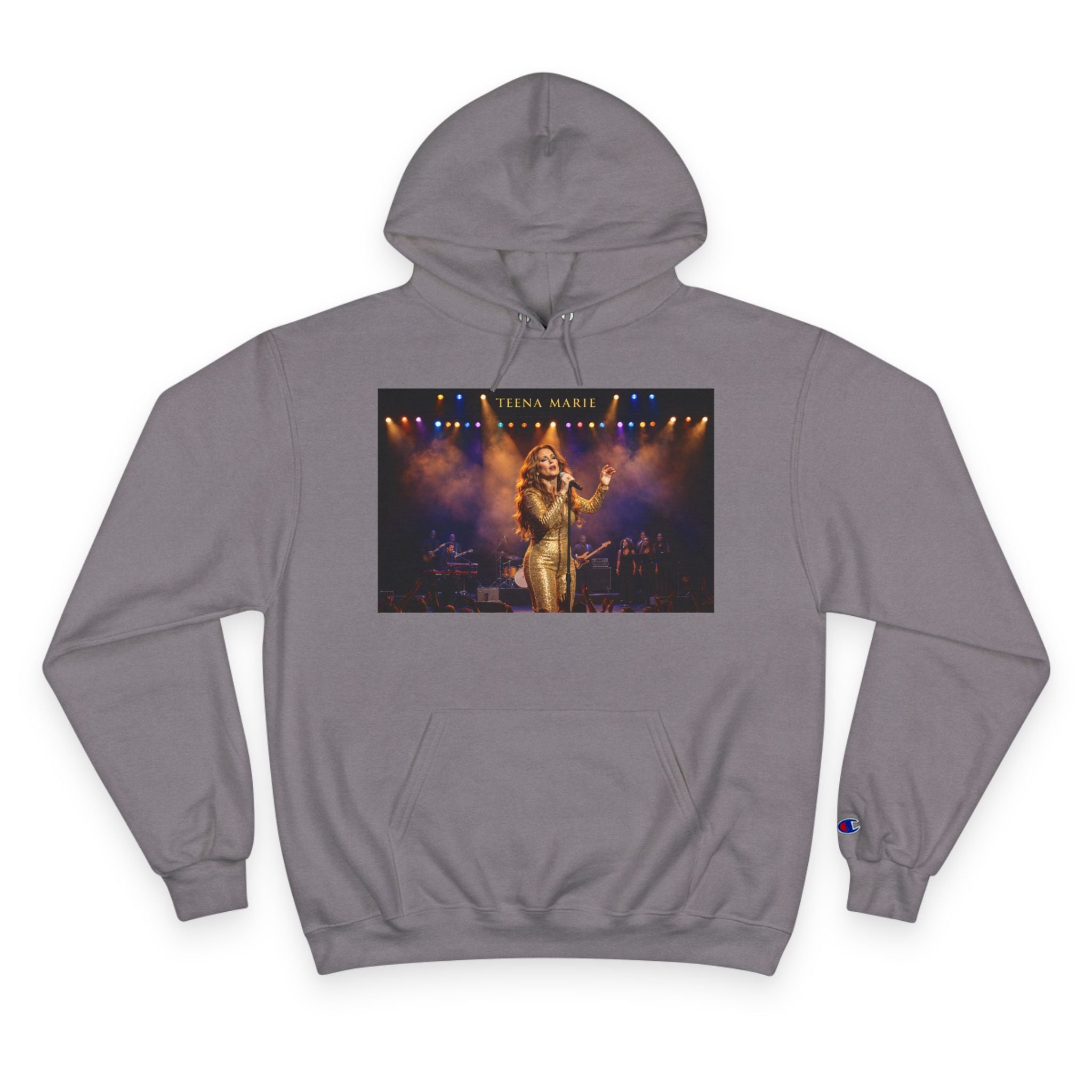 Live Concert Photo Hoodie — Gold Stage Singer Graphic