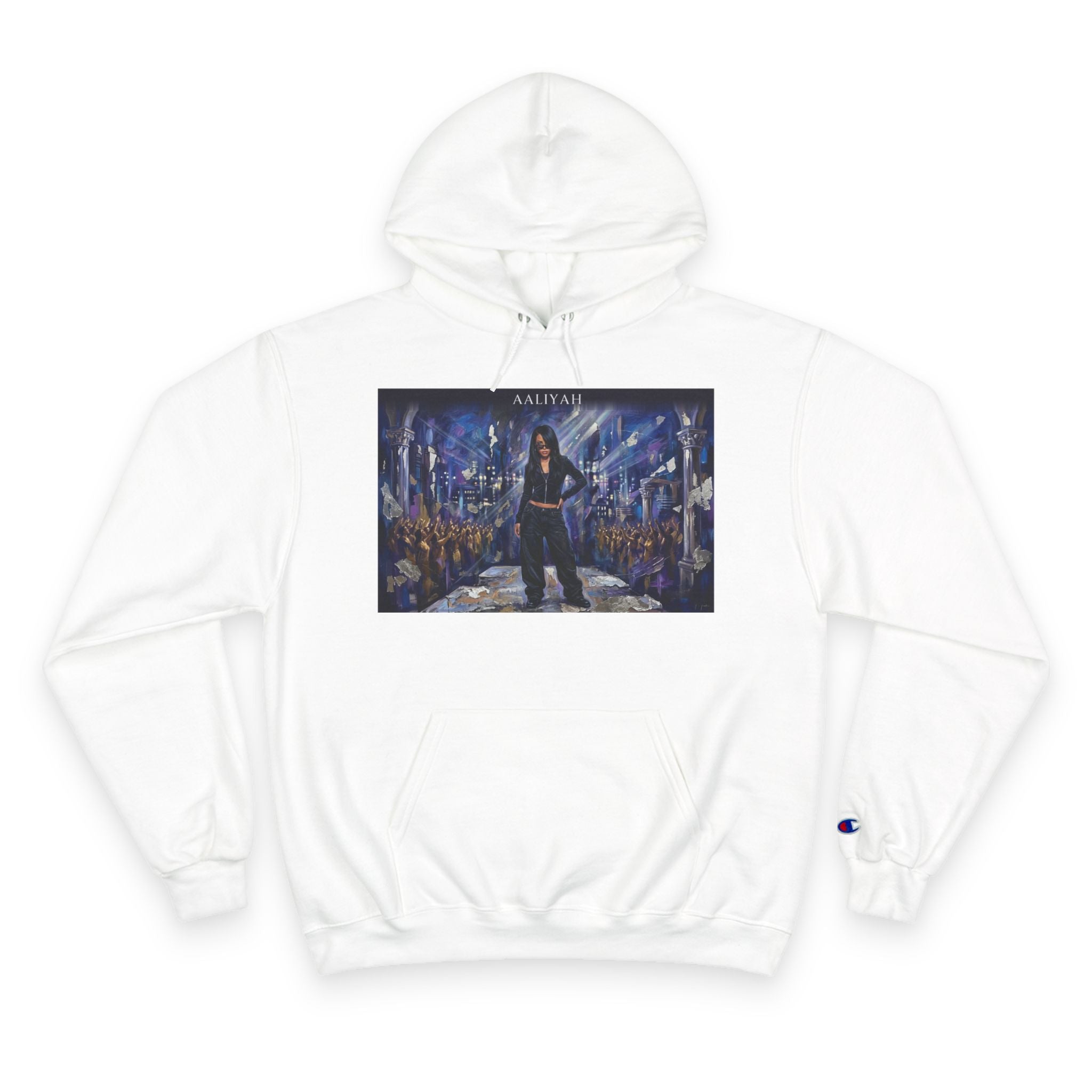 Champion Hoodie — Urban Nightscape Streetwear Hoodie with Bold City Graphic