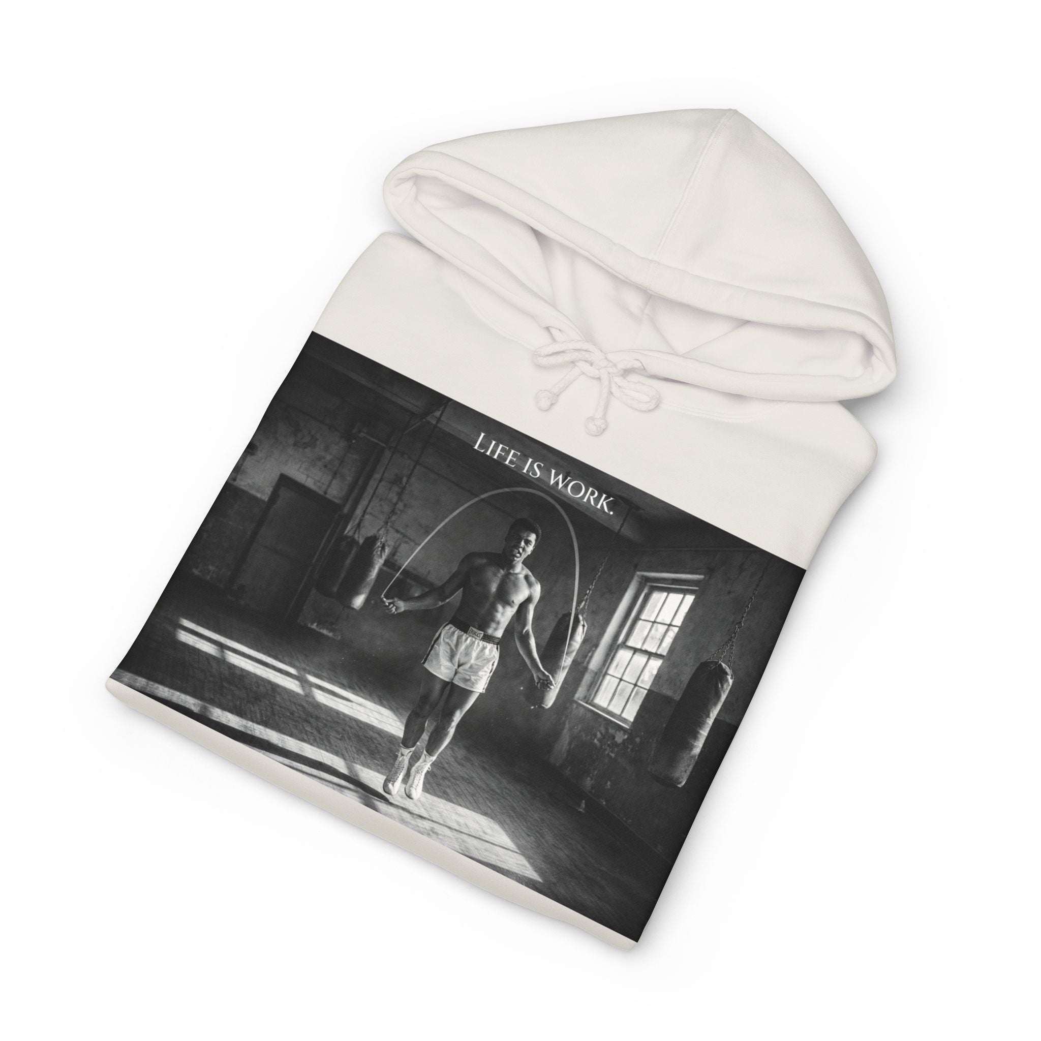 Life is Work Hoodie — Vintage Pinup Street Scene Sweatshirt