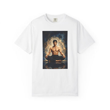 Meditating Warrior T‑Shirt — Spiritual Yoga Shirt with Mystic Energy Design