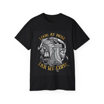 Look At How Far We Come Tee — Vintage Native Headdress Graphic T-Shirt
