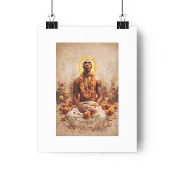Yoga Meditation Poster — Spiritual Lotus Garlands Wall Art