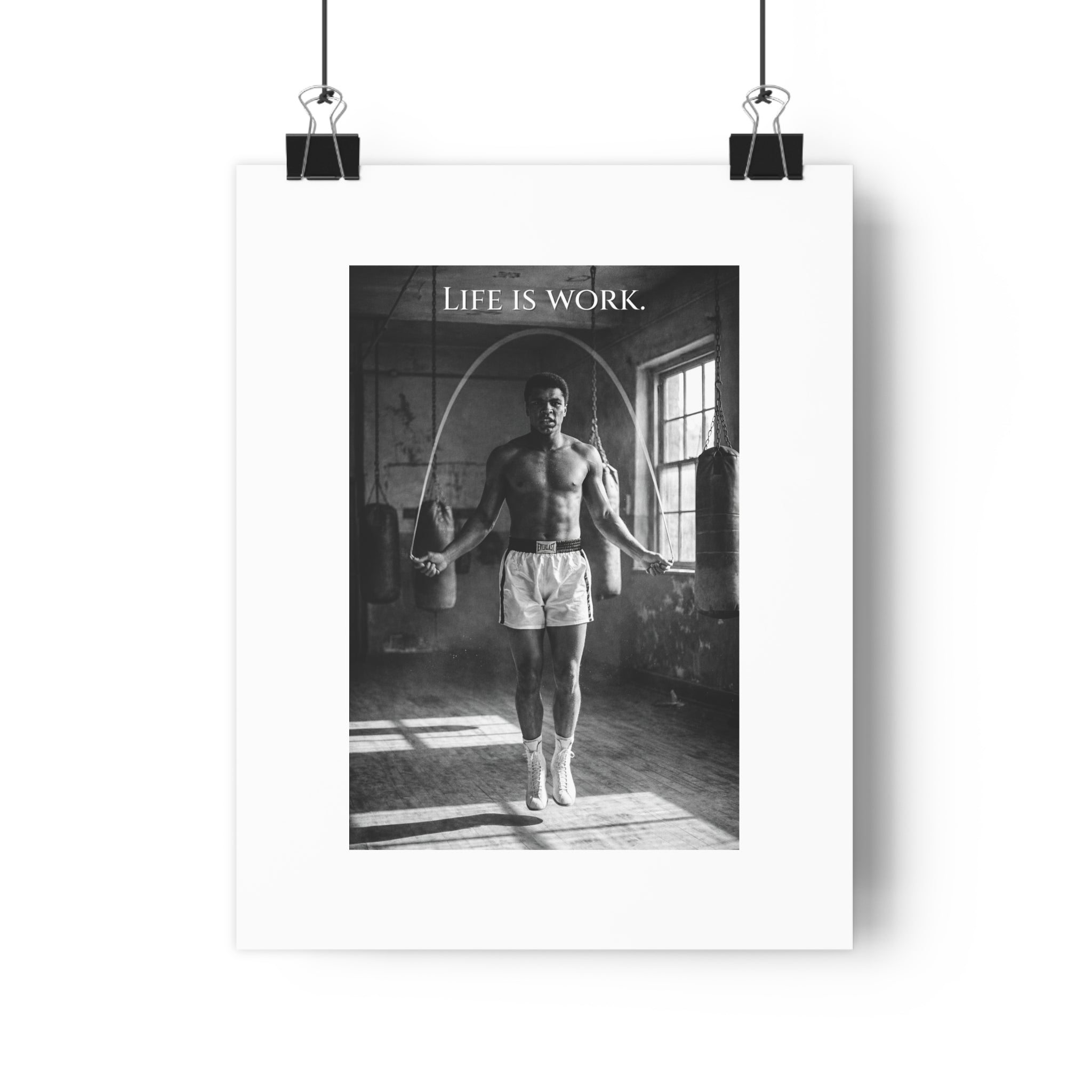 Life Is Work Minimalist Paper Poster — Motivational Wall Art