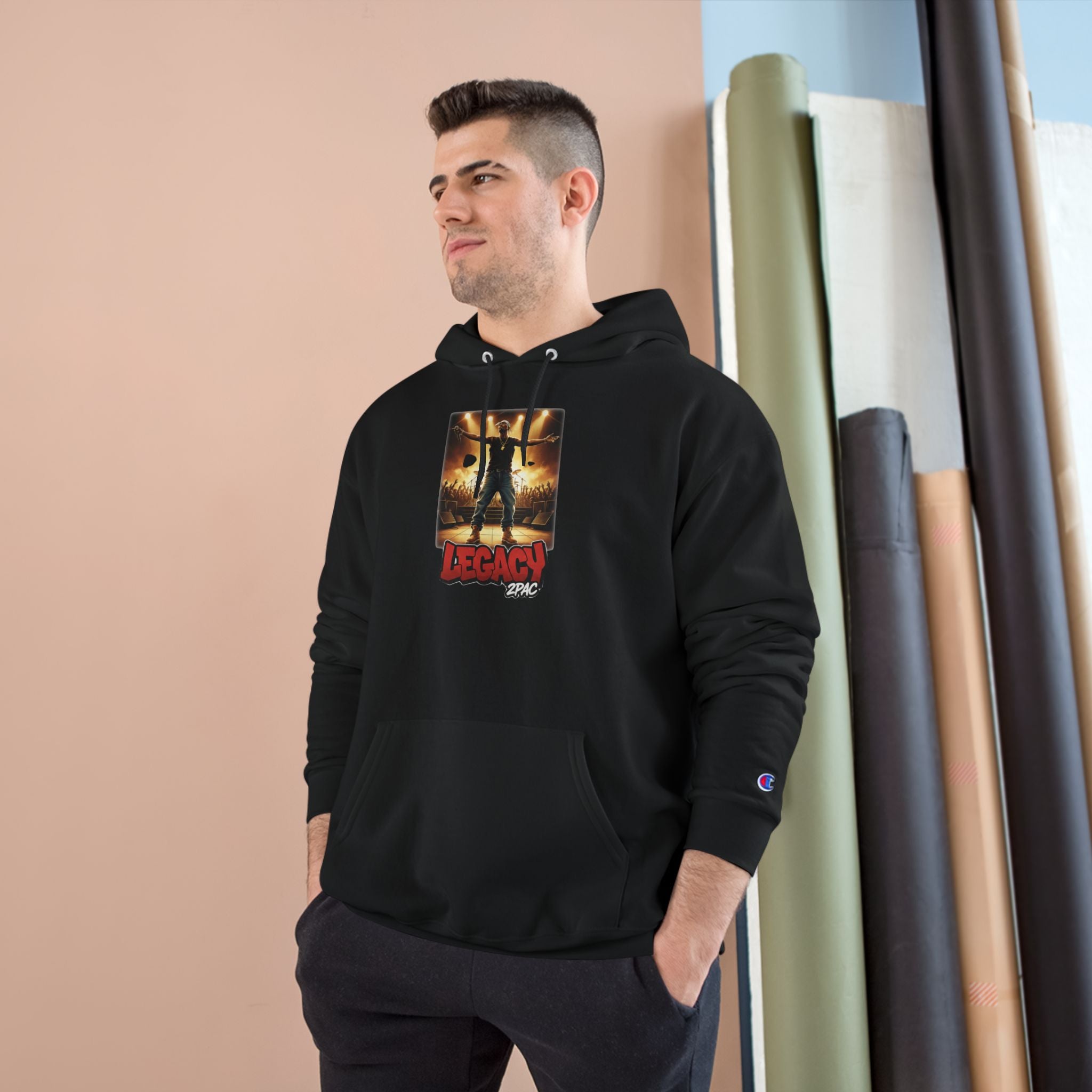 Champion Hoodie — 'Legacy' Graphic Pullover Hoodie (Black)