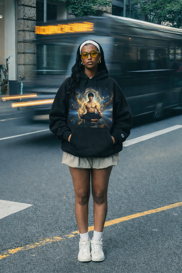 Spiritual Warrior Hoodie — Meditative Champion Art Sweatshirt