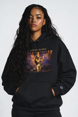 Live Concert Photo Hoodie — Gold Stage Singer Graphic