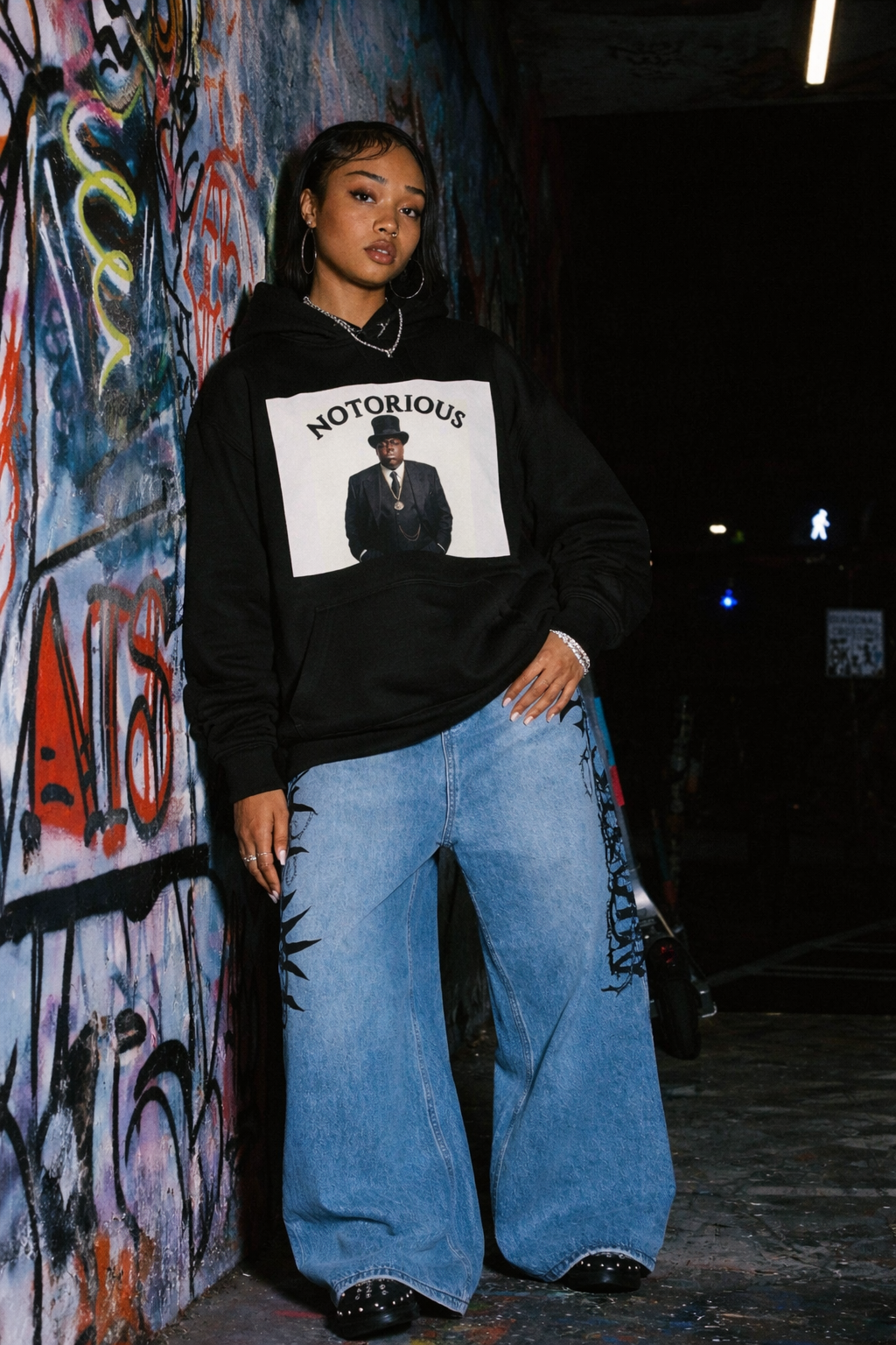 Notorious Graphic Hoodie — Vintage Rap Portrait Pullover