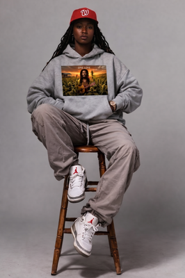 Champion Hoodie — Sunset Guitar Portrait Graphic Hoodie