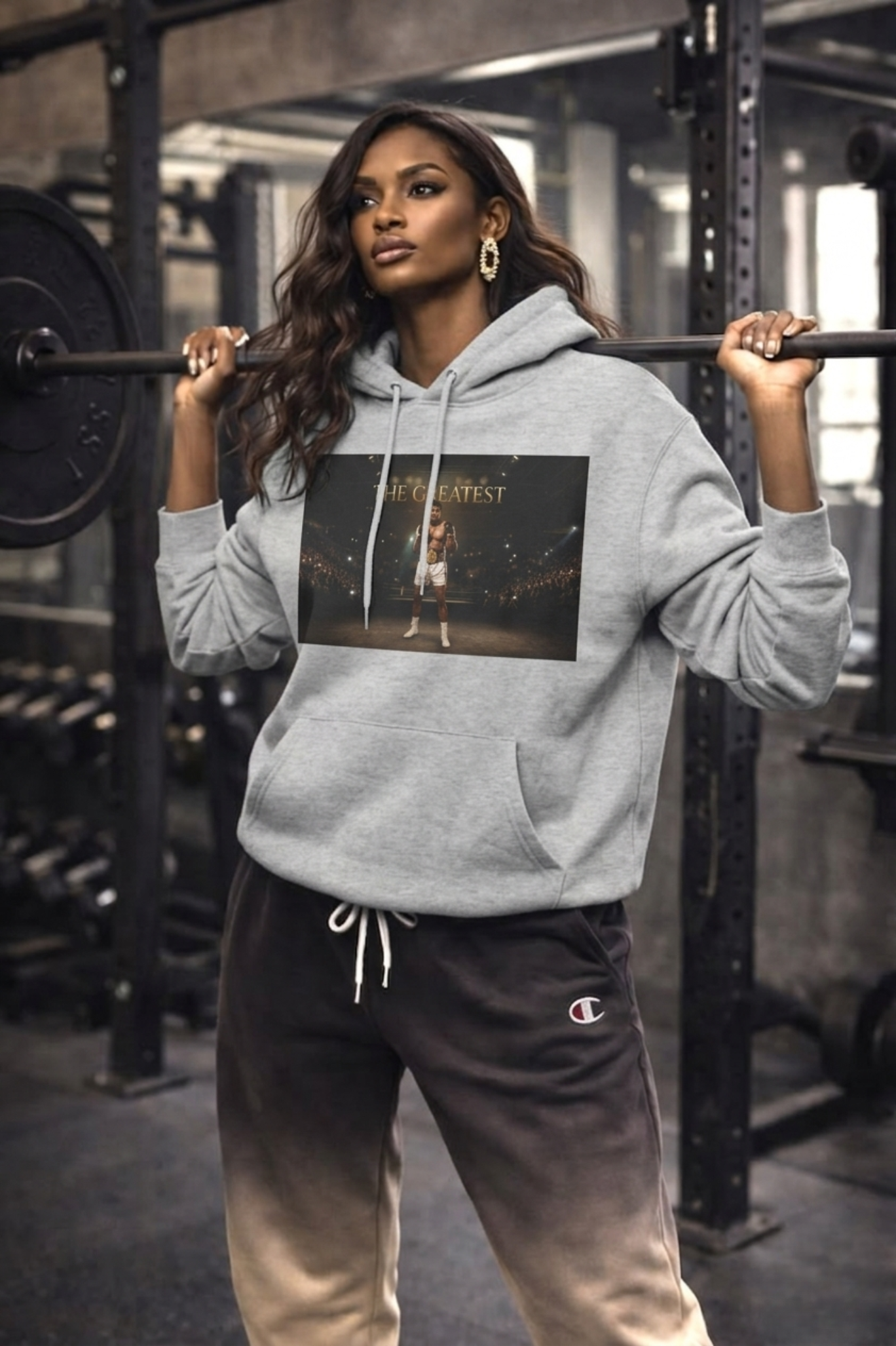 Champion Hoodie – 'The Greatest' Boxing Photo Pullover