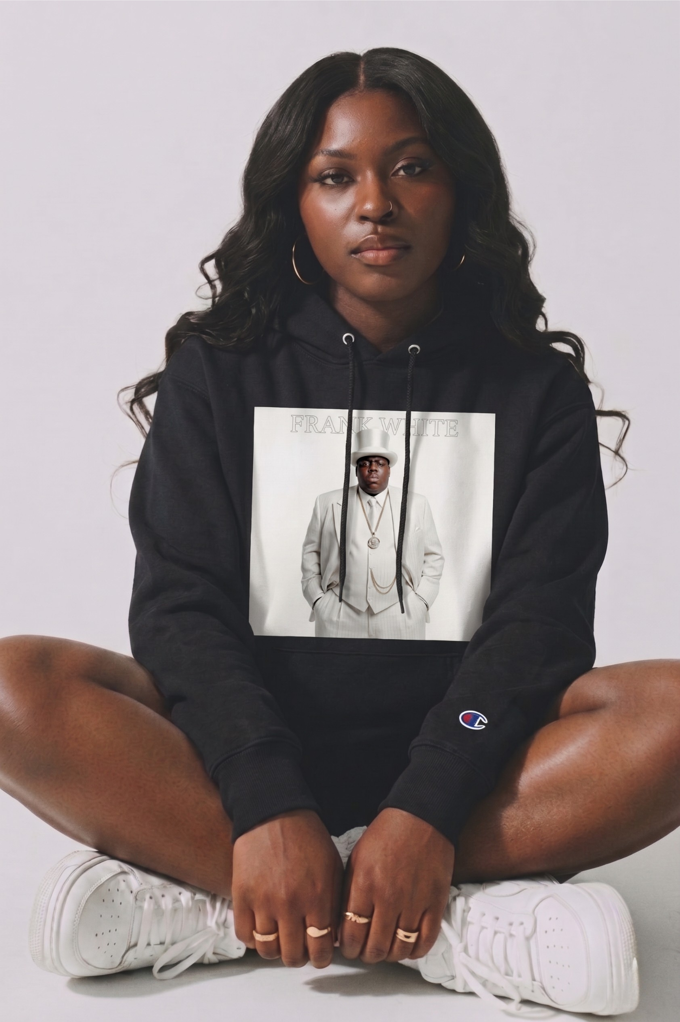 Goddess Ballroom Hoodie — Gold Fantasy Woman in Elegant Gown